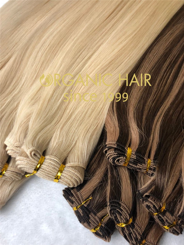Full cuticle double drawn custom color halo hair extensions  CC124